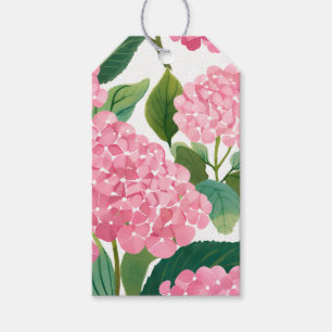 Pink Hydrangea Watercolor Floral Coastal Gift Tags