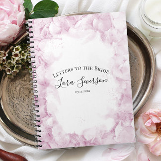 Pink Hydrangea Watercolor Letters to the Bride Notebook