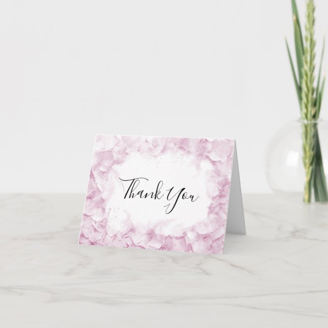 Pink Hydrangea Watercolor Sympathy Thank You (Front)