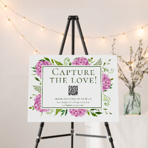 Pink Hydrangea Wedding Foam Board