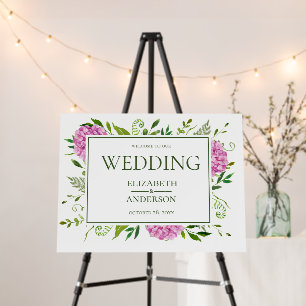 Pink Hydrangea Wedding Foam Board