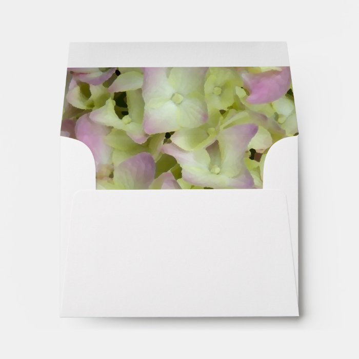 Pink Hydrangea Wedding Response Card Envelope