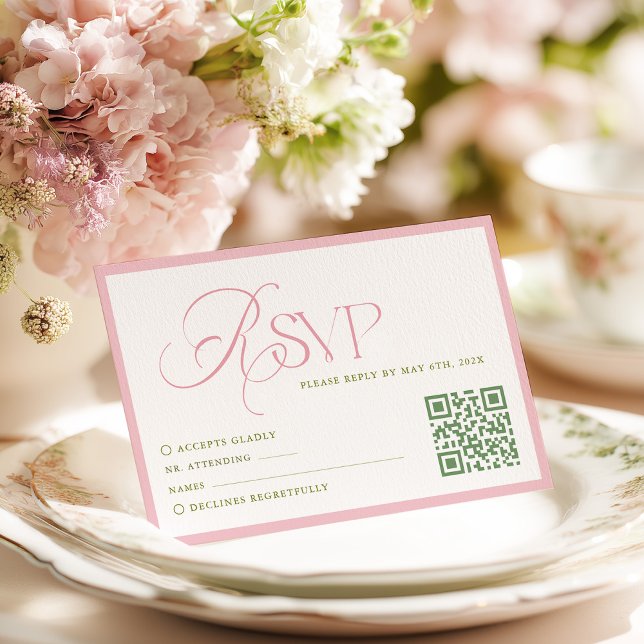 Pink Hydrangea Wedding RSVP Card (Creator Uploaded)