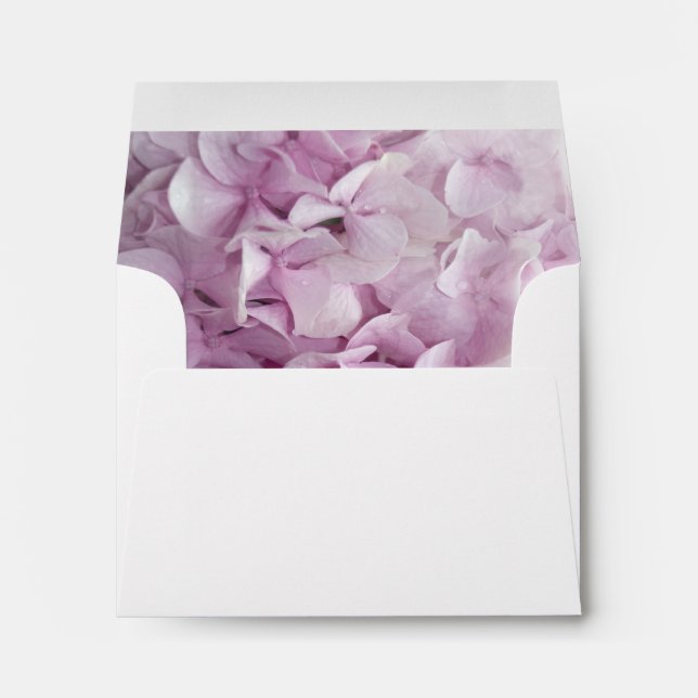 Pink Hydrangea Wedding RSVP Envelope (Back (Bottom))