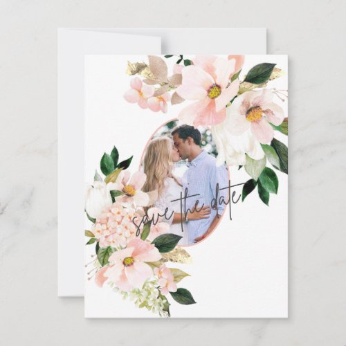 Pink Hydrangea White Tulips Photo Wedding  Save The Date