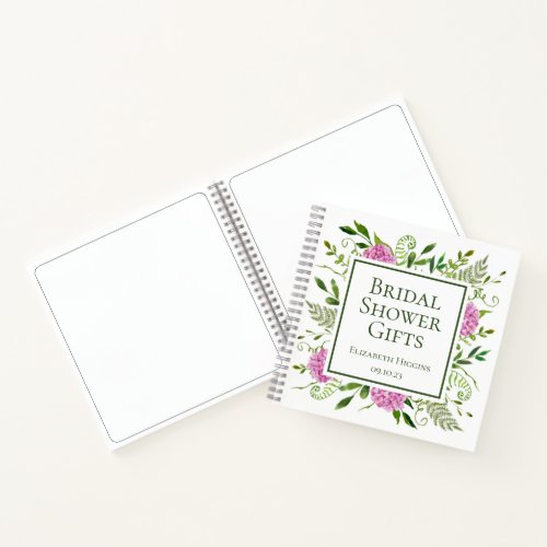 Pink Hydrangeas Bridal Shower Gifts Notebook