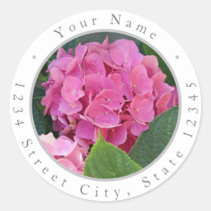 Pink Hydrangeas Classic Labels