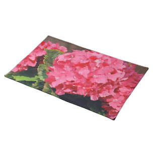 Pink Hydrangeas Cloth Placemat