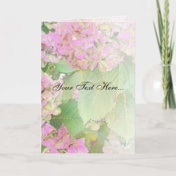 Pink Hydrangeas Custom Greeting Card by profilesincolor at Zazzle