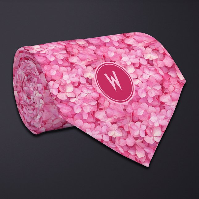 Pink Hydrangeas Floral  Neck Tie (Creator Uploaded)