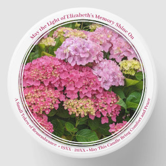 Pink Hydrangeas Flowers Memorial Mini Candle Favors