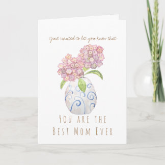 pink hydrangeas  Mother's Day greeting card 