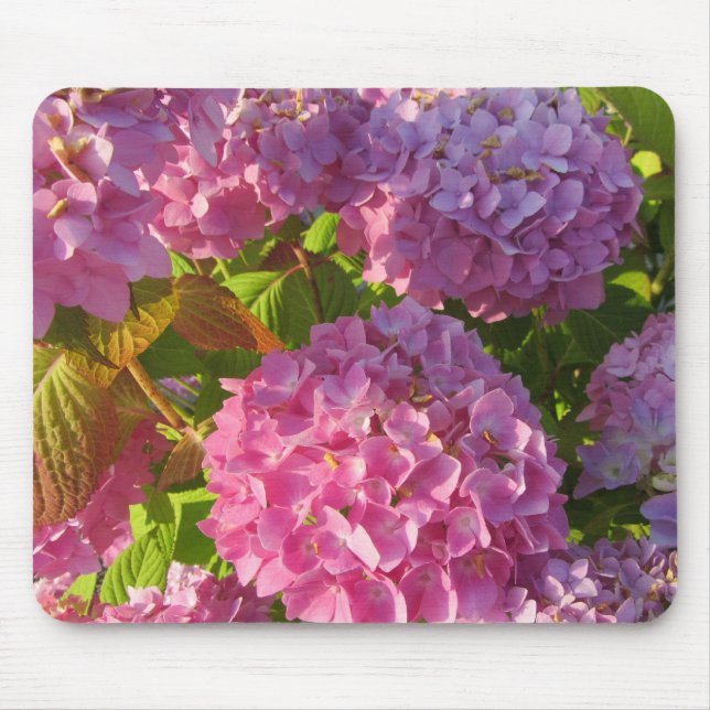 Pink Hydrangeas Mouse Pad (Front)