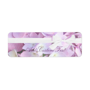 Pink Hydrangeas Ribbon Wedding Address/Shipping Label