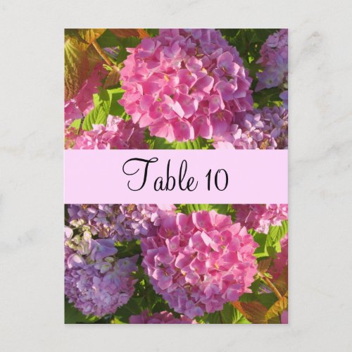 Pink Hydrangeas Special Occasion Table Card