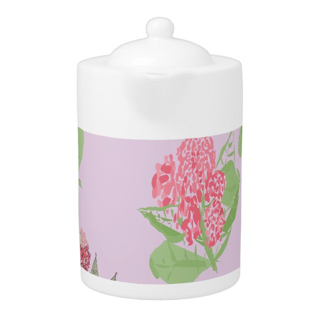 Pink Hydrangeas Teapot (Front)