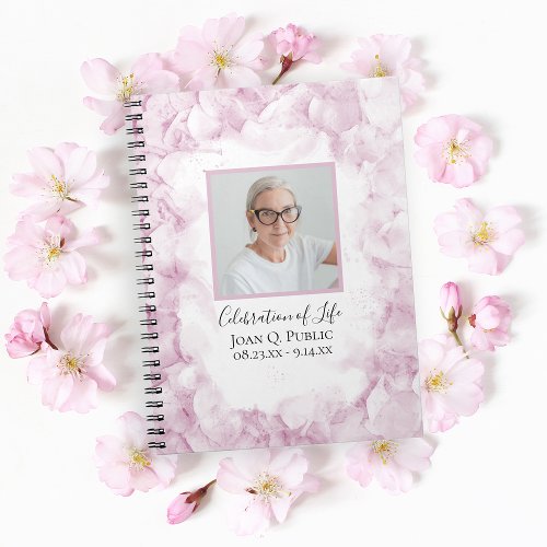 Pink Hydrangeas Watercolor Celebration of Life Notebook