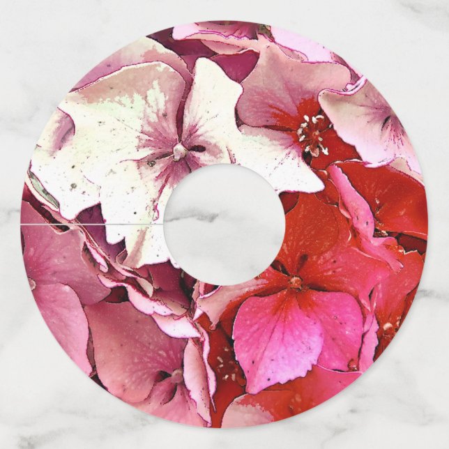 PINK HYDRANGES WINE GLASS TAG (Back)