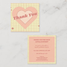 Pink Hypnotic Heart Checkered Pattern Thank You