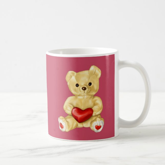 Pink Hypnotizing Cute Teddy Bear Coffee Mug (Right)