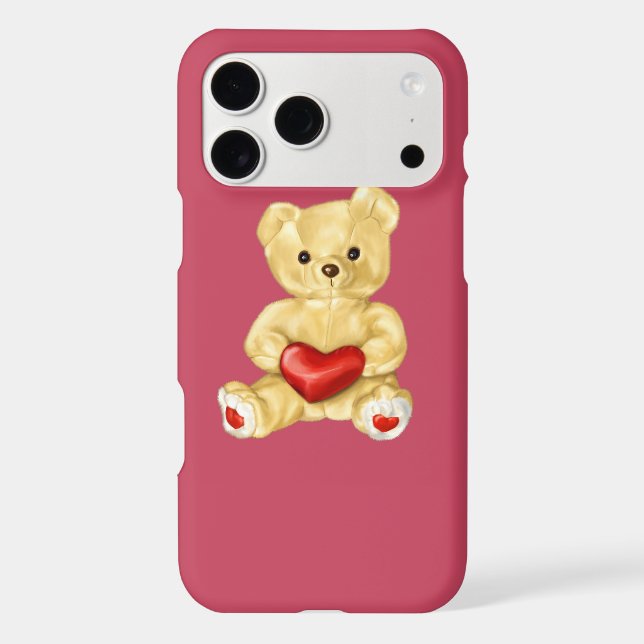 Pink Hypnotizing Cute Teddy Bear Iphone Case (Back)