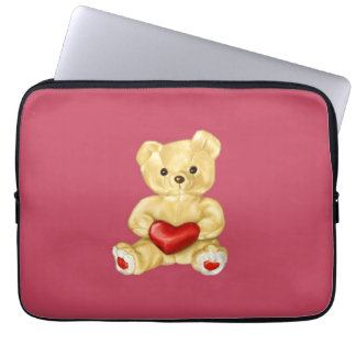 Pink Hypnotizing Cute Teddy Bear Laptop Sleeve