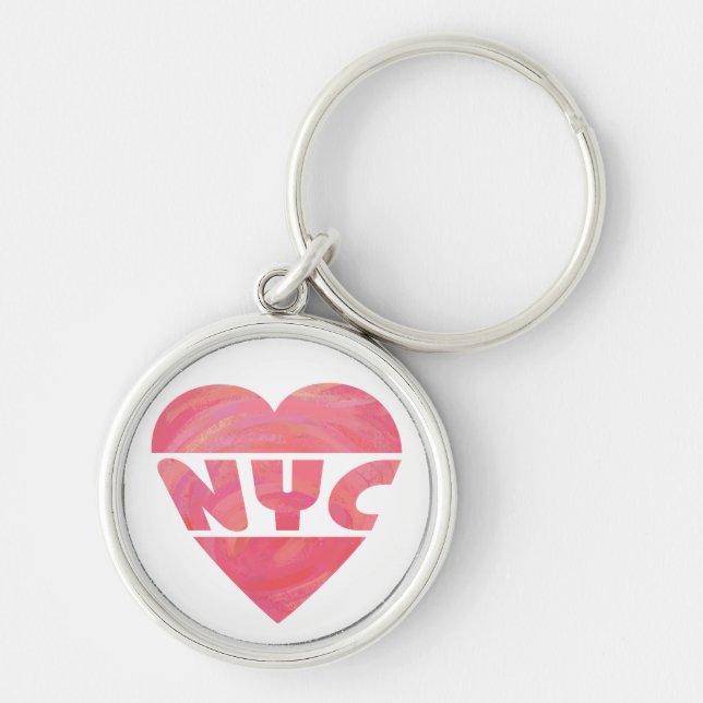Pink I Heart NYC Keychain (Front)