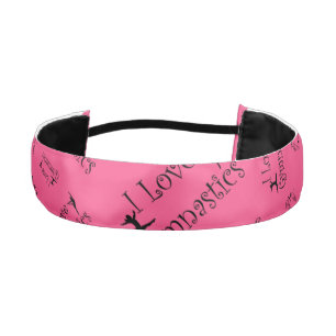 Pink I love gymnastics Athletic Headband