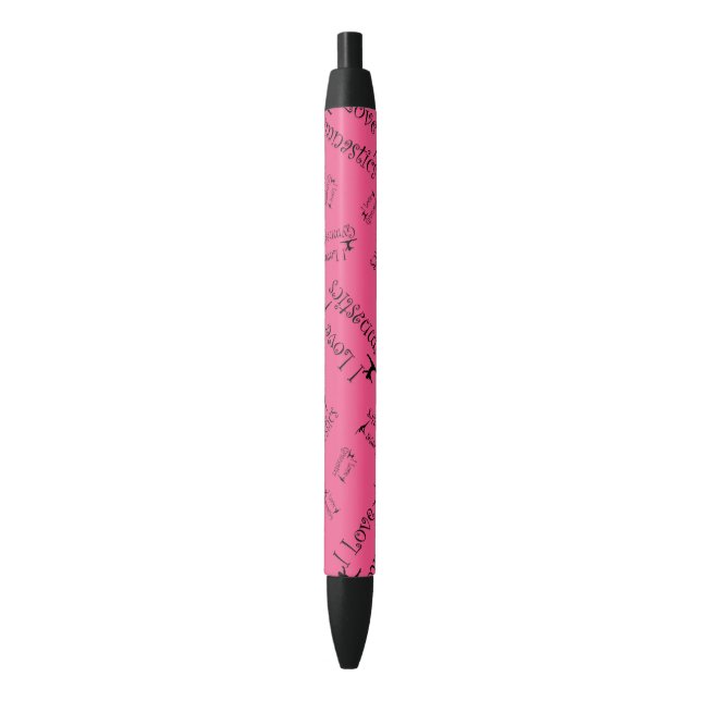 Pink I love gymnastics Pen (Front Vertical)