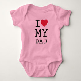 Pink I Love My Dad by Mini Brothers Baby Bodysuit