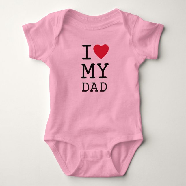 Pink I Love My Dad by Mini Brothers Baby Bodysuit (Front)