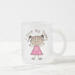 Pink I Love My Daddy Gift Frosted Glass Coffee Mug