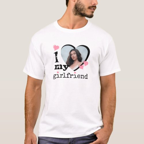 Pink I Love My Girlfriend Boyfriend Gift T_Shirt