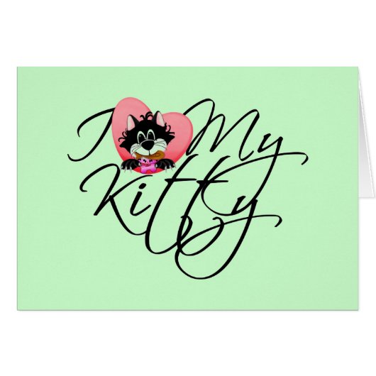 Pink I Love My Kitty Tshirts and Gifts (Front Horizontal)