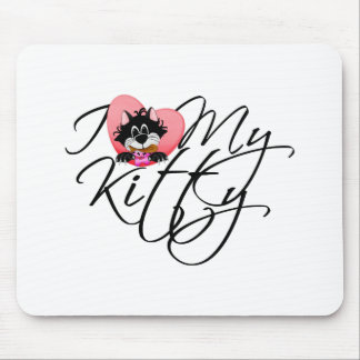 Pink I Love My Kitty Tshirts and Gifts Mouse Pad