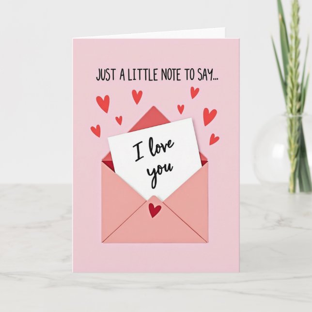 Pink I Love You Card (Front)