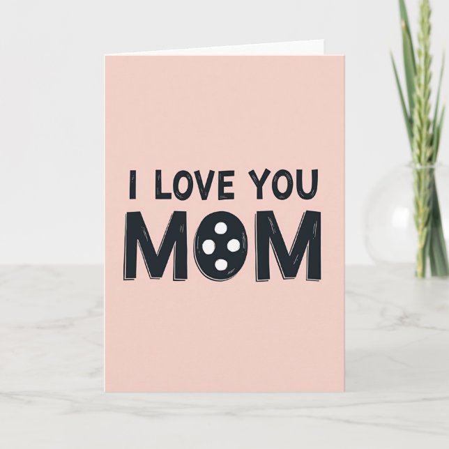 Pink I Love You Mom Graphic Card (Front)