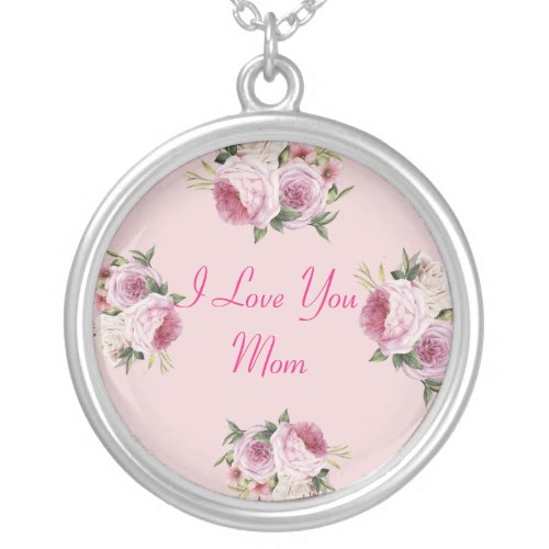 Pink I Love You Mom _ Necklace