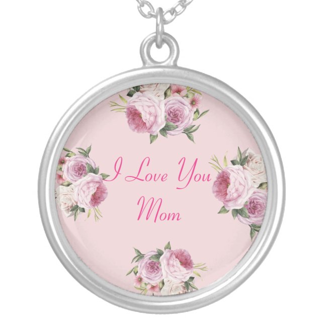 Pink I Love You Mom - Necklace (Front)