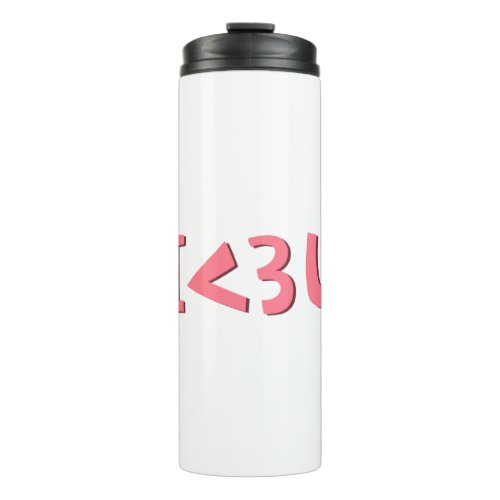 Pink I love you typography design element Thermal Tumbler