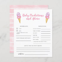 Pink Ice Cream Baby Predictions & Advice Card