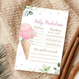Pink Ice Cream Baby Shower Baby Predictions Game