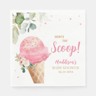 Pink Ice Cream Baby Shower  Napkins