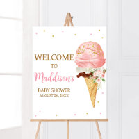 Pink Ice Cream Baby Shower Welcome