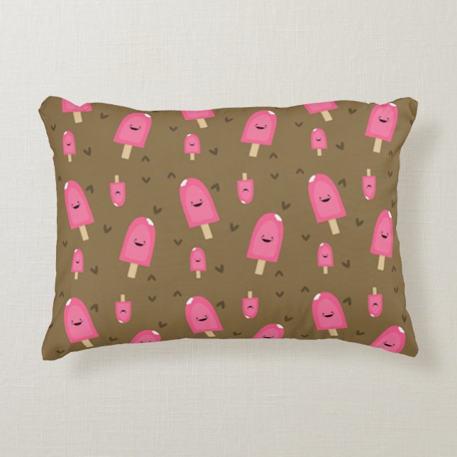 Pink Ice Cream Bars Decorative Pillow (Front)