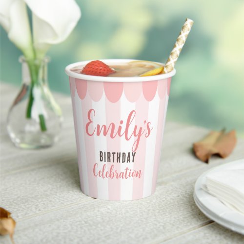Pink Ice Cream Birthday Party Paper Cups