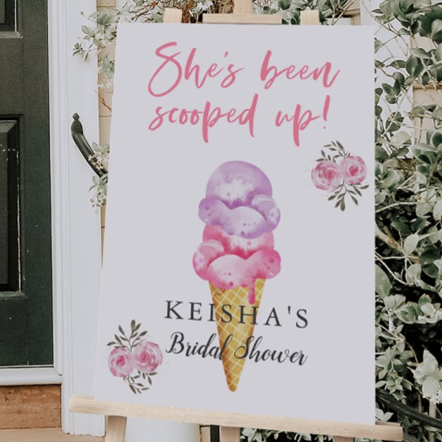 Pink Ice Cream Bridal Shower Welcome Sign (Creator Uploaded)