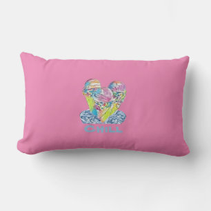 Pink Ice Cream chill Lumbar Pillow
