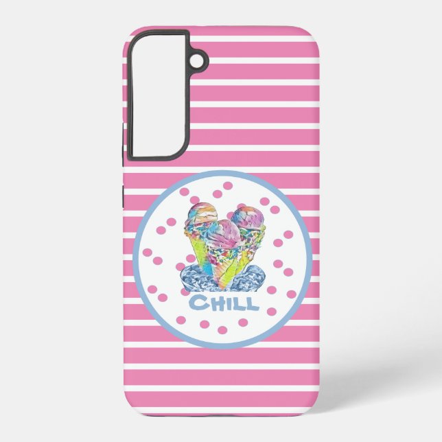 Pink Ice Cream chill    Samsung Galaxy Case (Back)