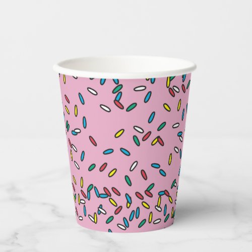 Pink Ice Cream Colorful Sprinkles Paper Cups